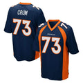 tocy D.Broncos #73 Frank Crum Player Navy Game Stitched Jerseys