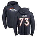 tocy D.Broncos #73 Frank Crum Player Navy Pullover Hoodie Limited Stitched Jerseys