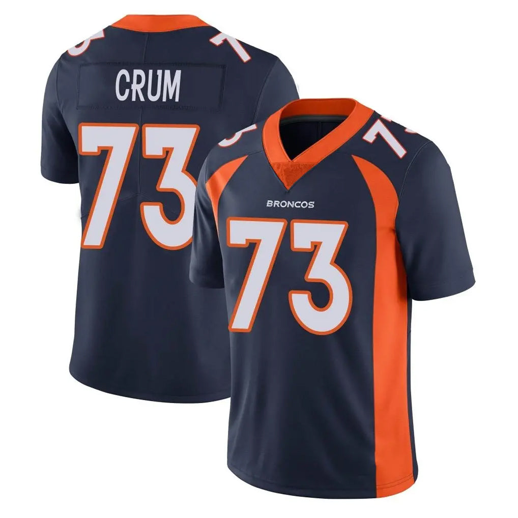 tocy D.Broncos #73 Frank Crum Player Navy Vapor Untouchable Limited Game Stitched Jerseys