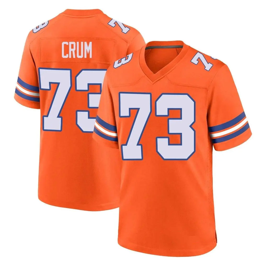 tocy D.Broncos #73 Frank Crum Player Orange Alternate Collection Throwback Game Stitched Jerseys