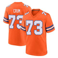 tocy D.Broncos #73 Frank Crum Player Orange Alternate Collection Throwback Game Stitched Jerseys