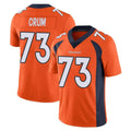 tocy D.Broncos #73 Frank Crum Player Orange Color Vapor Untouchable Limited Game Stitched Jerseys