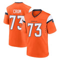 tocy D.Broncos #73 Frank Crum Player Orange Home Game Stitched Jerseys