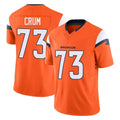 tocy D.Broncos #73 Frank Crum Player Orange Vapor F.U.S.E. Limited Home Game Stitched Jerseys