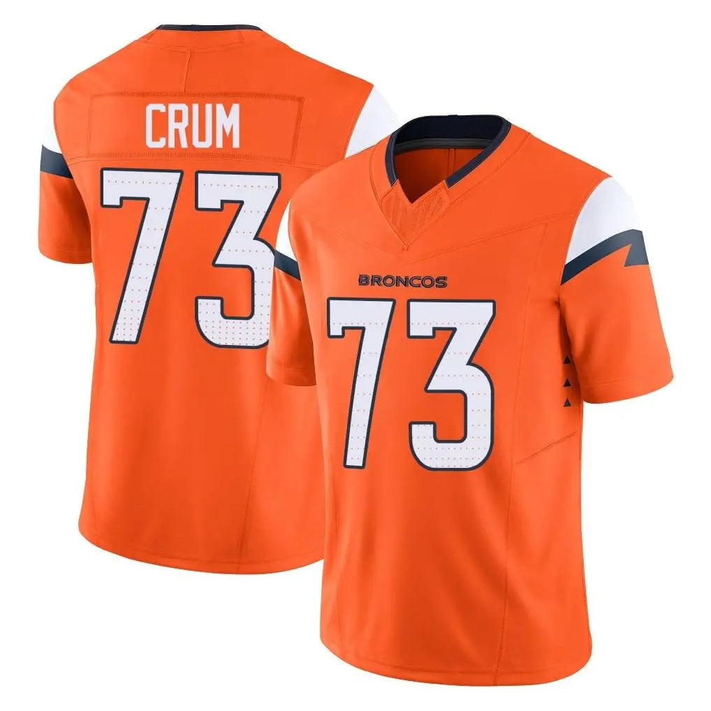 tocy D.Broncos #73 Frank Crum Player Orange Vapor F.U.S.E. Limited Home Game Stitched Jerseys