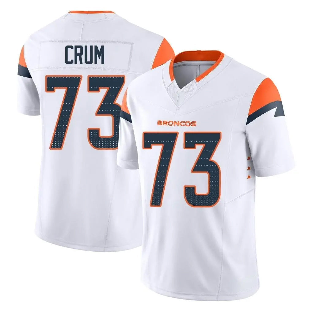 tocy D.Broncos #73 Frank Crum Player White Limited Vapor F.U.S.E. Home Game Stitched Jerseys