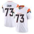 tocy D.Broncos #73 Frank Crum Player White Limited Vapor F.U.S.E. Home Game Stitched Jerseys