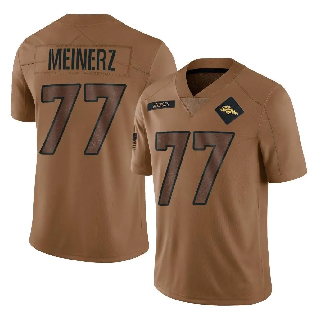 tocy D.Broncos #77 Quinn Meinerz Player Brown Salute To Service Limited Stitched Jerseys
