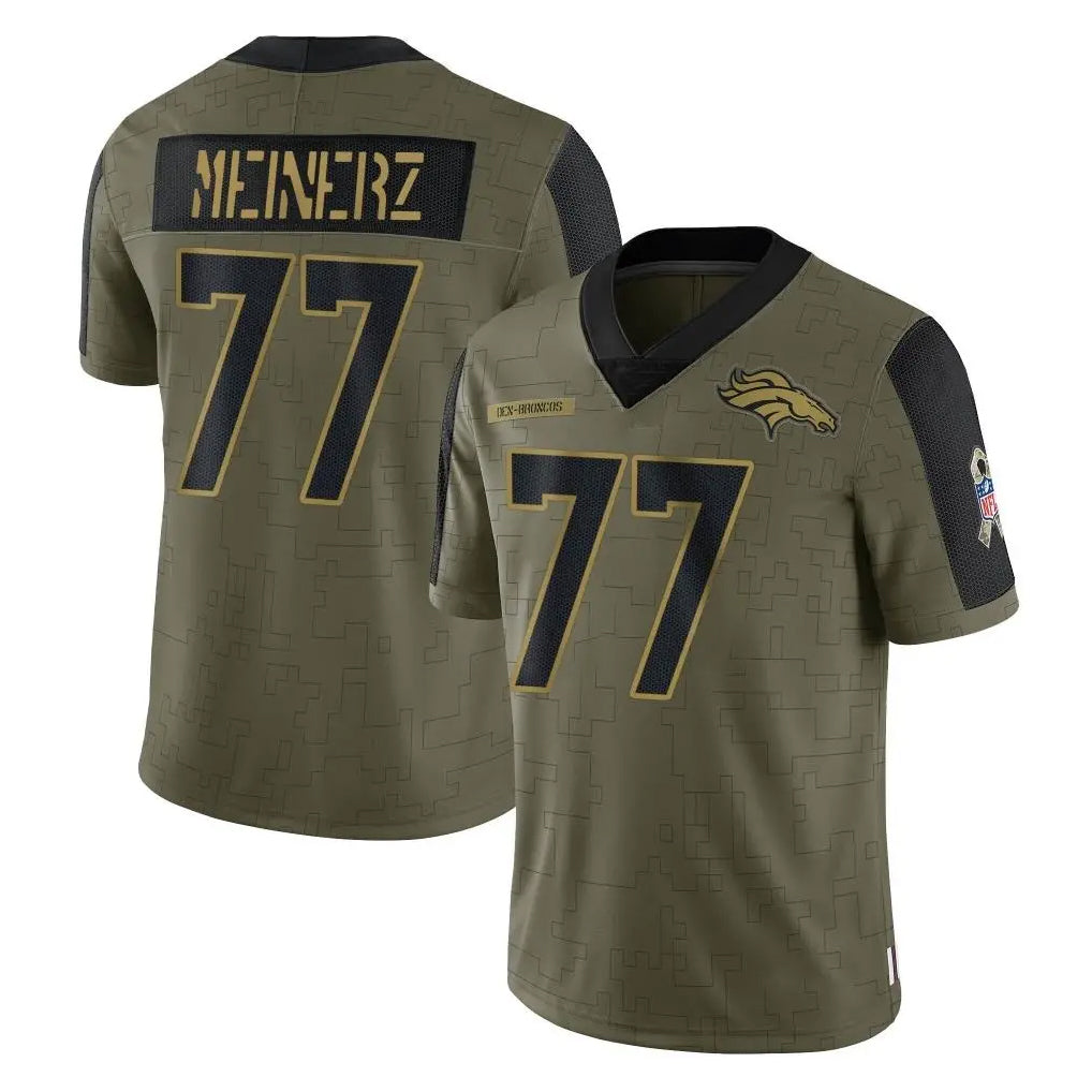 tocy D.Broncos #77 Quinn Meinerz Player Olive Salute To Service Limited Game Stitched Jerseys