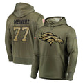 tocy D.Broncos #77 Quinn Meinerz Player Olive Salute to Service Pullover Hoodies Home Game Stitched Jerseys