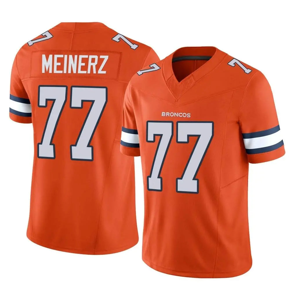 tocy D.Broncos #77 Quinn Meinerz Player Orange Limited Alternate Vapor F.U.S.E. Throwback Game Stitched Jerseys