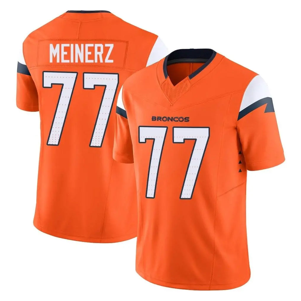 tocy D.Broncos #77 Quinn Meinerz Player Orange Vapor F.U.S.E. Limited Home Game Stitched Jerseys