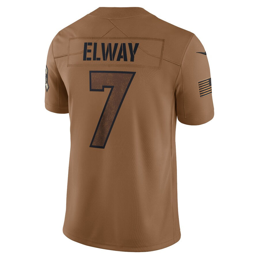 tocy D.Broncos #7 John Elway Player Brown Salute To Service Limited Stitched Jerseys
