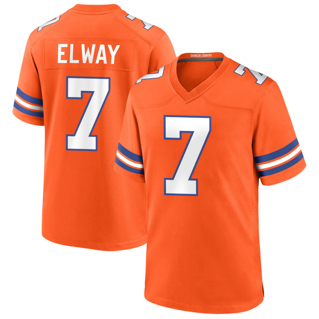 tocy D.Broncos #7 John Elway Player Orange Throwback Game Stitched Jerseys