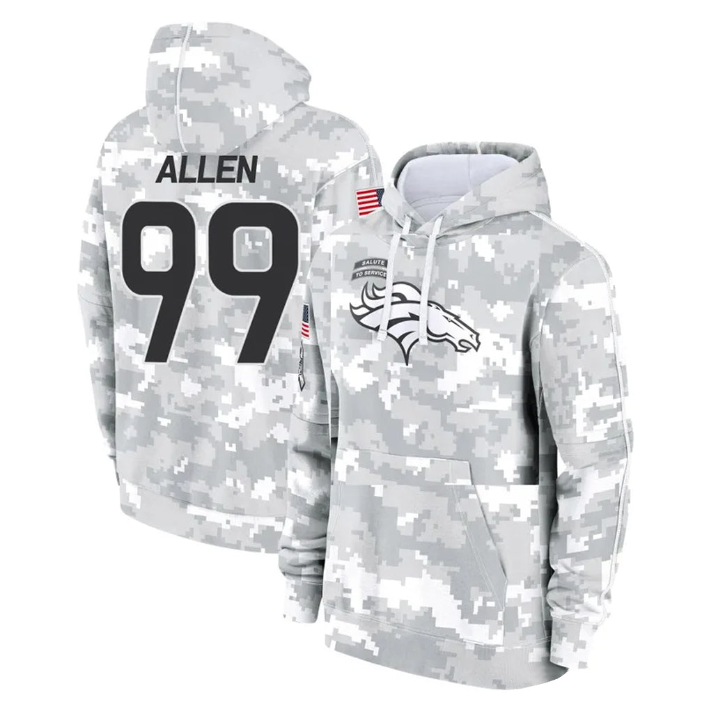 tocy D.Broncos #99 Zach Allen Player Arctic Camo Salute to Service Hoodies Limited Game Stitched Jerseys