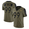tocy D.Broncos #99 Zach Allen Player Olive Salute To Service Limited Game Stitched Jerseys