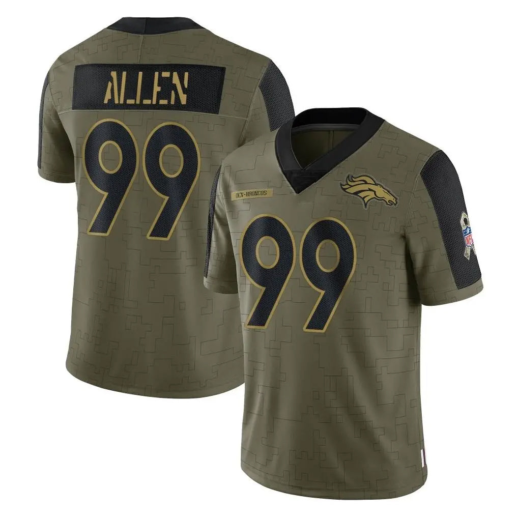 tocy D.Broncos #99 Zach Allen Player Olive Salute To Service Limited Game Stitched Jerseys