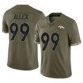 tocy D.Broncos #99 Zach Allen Player Olive Salute To Service Limited Stitched Jerseys
