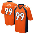 tocy D.Broncos #99 Zach Allen Player Orange Color Home Game Stitched Jerseys