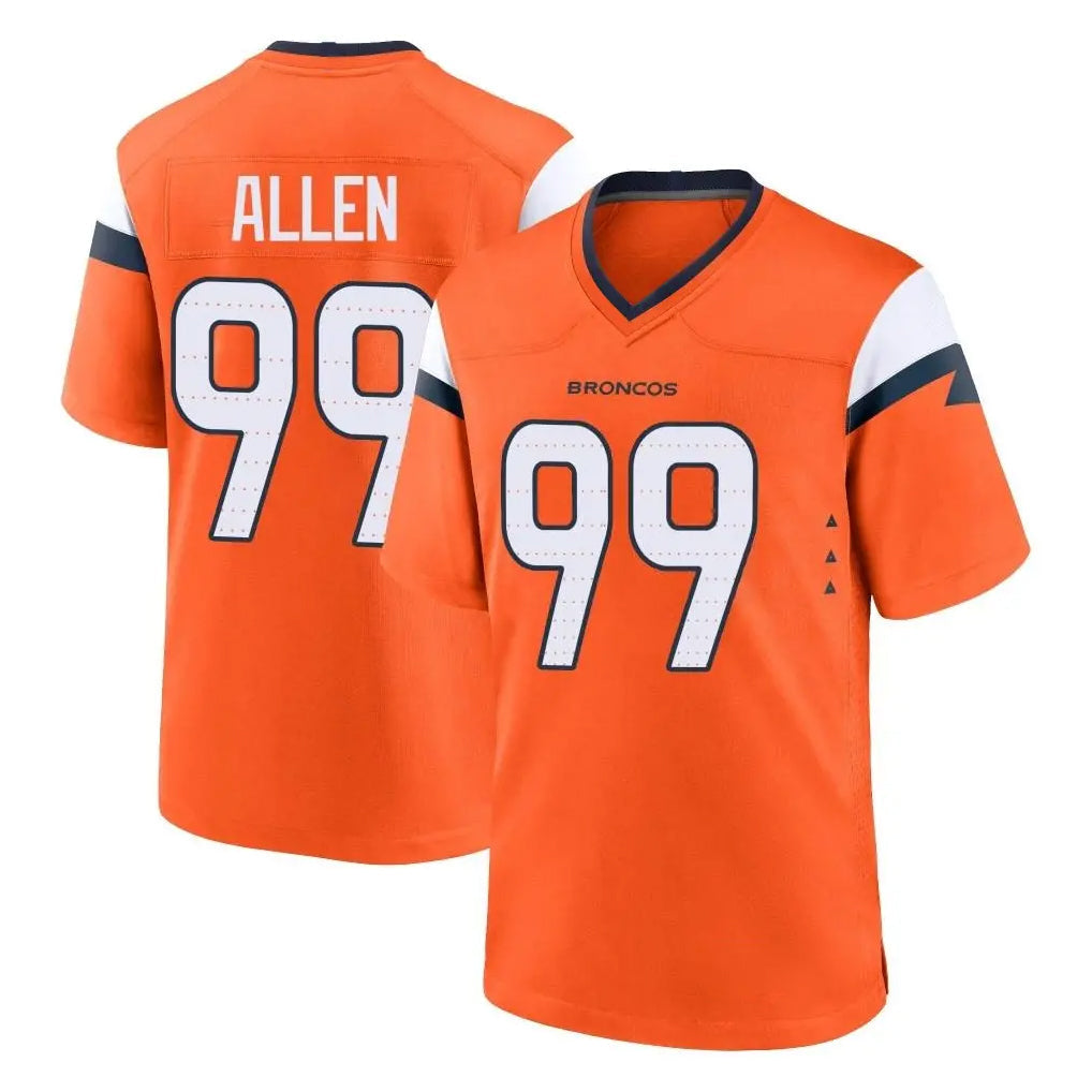 tocy D.Broncos #99 Zach Allen Player Orange Home Game Stitched Jerseys