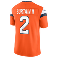 tocy D.Broncos #2 Patrick Surtain II Orange Team Vapor F.U.S.E. Stitched Limited Jerseys