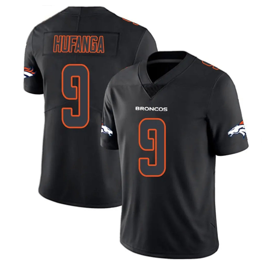 tocy D.Broncos #9 Talanoa Hufanga Player Black Impact Limited Game Stitched Jerseys