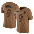 tocy D.Broncos #9 Talanoa Hufanga Player Brown Salute To Service Limited Stitched Jerseys