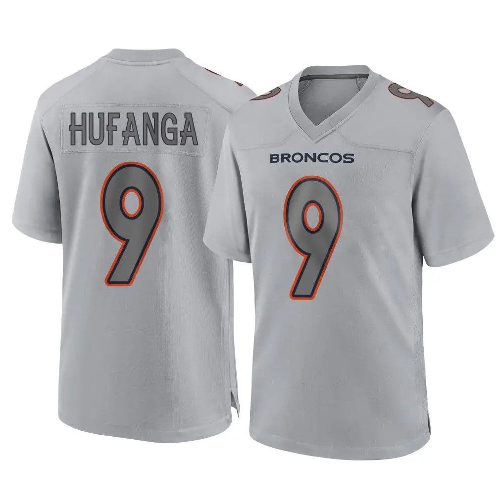 tocy D.Broncos #9 Talanoa Hufanga Player Gray Atmosphere Fashion Limited Game Stitched Jerseys