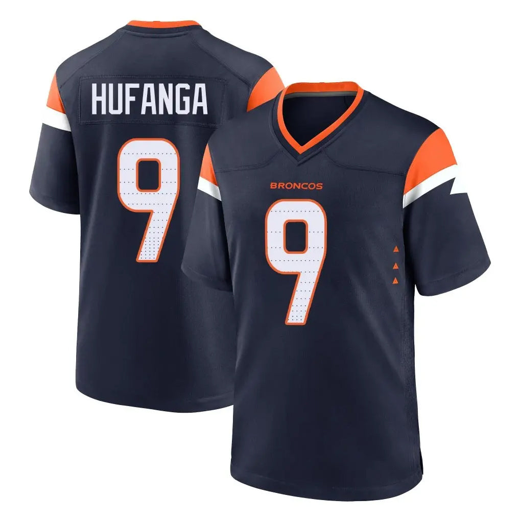 tocy D.Broncos #9 Talanoa Hufanga Player Navy Home Game Stitched Jerseys