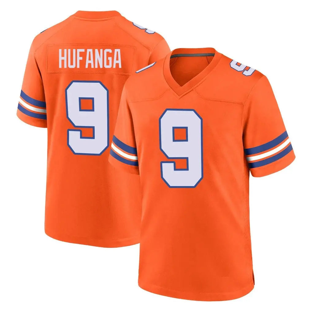 tocy D.Broncos #9 Talanoa Hufanga Player Orange Alternate Collection Throwback Game Stitched Jerseys