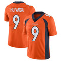 tocy D.Broncos #9 Talanoa Hufanga Player Orange Color Vapor Untouchable Limited Game Stitched Jerseys