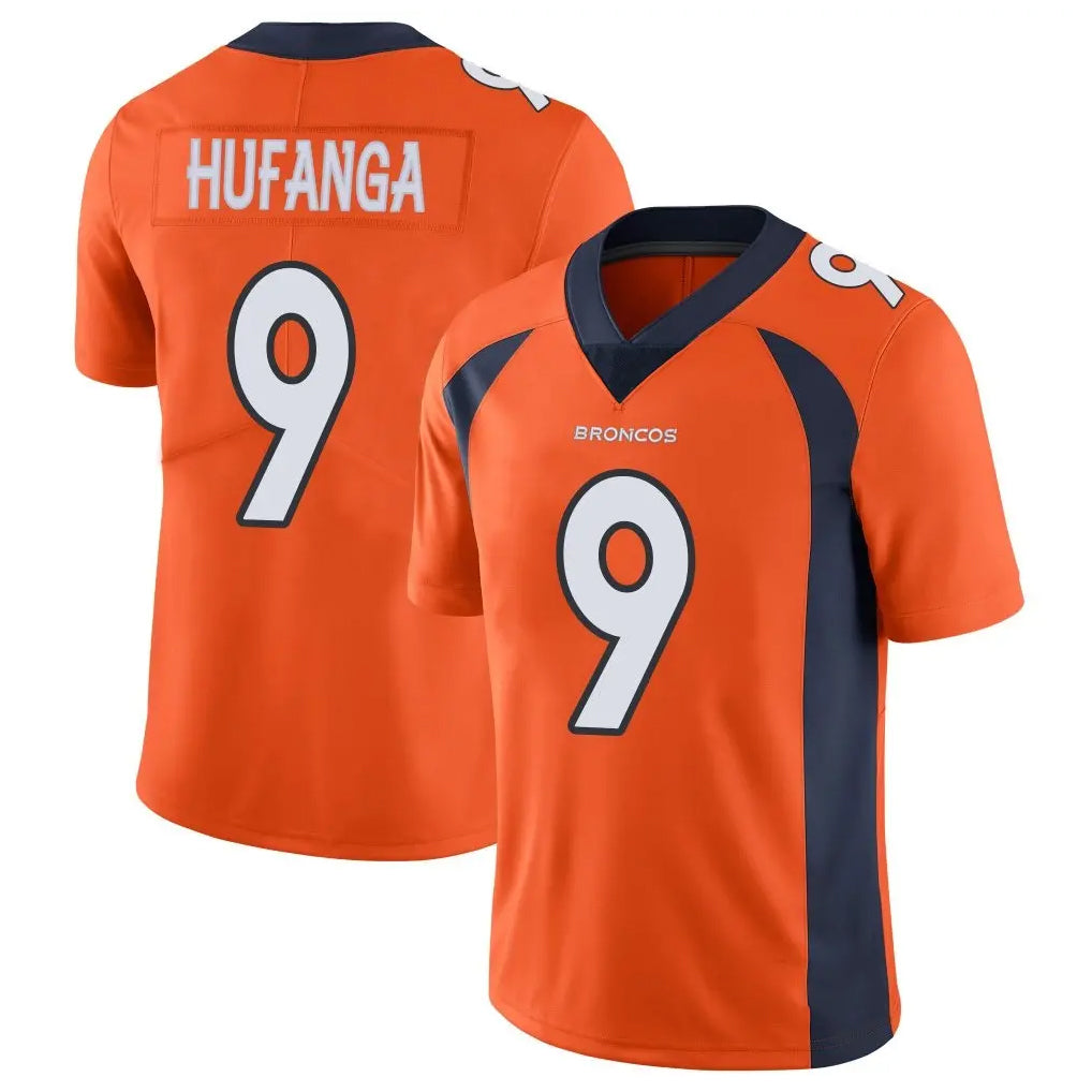 tocy D.Broncos #9 Talanoa Hufanga Player Orange Color Vapor Untouchable Limited Game Stitched Jerseys