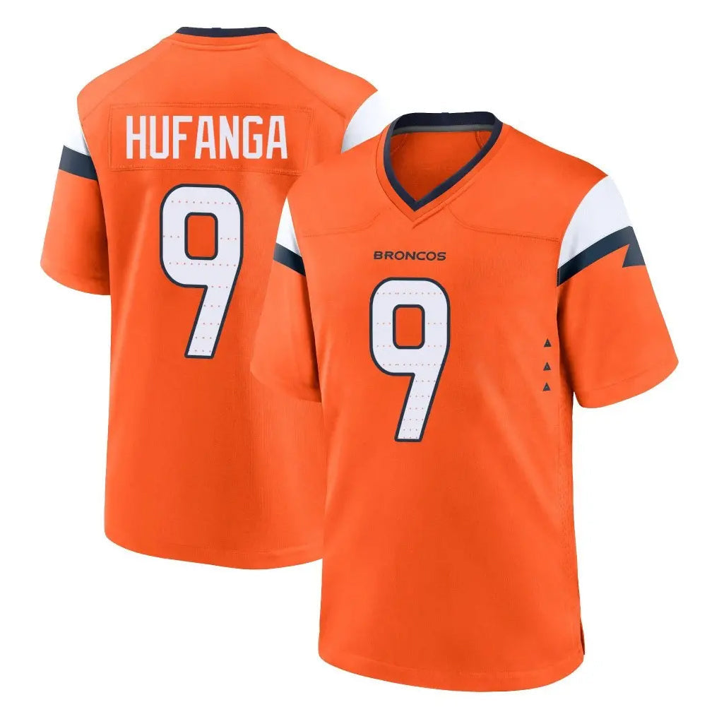 tocy D.Broncos #9 Talanoa Hufanga Player Orange Home Game Stitched Jerseys