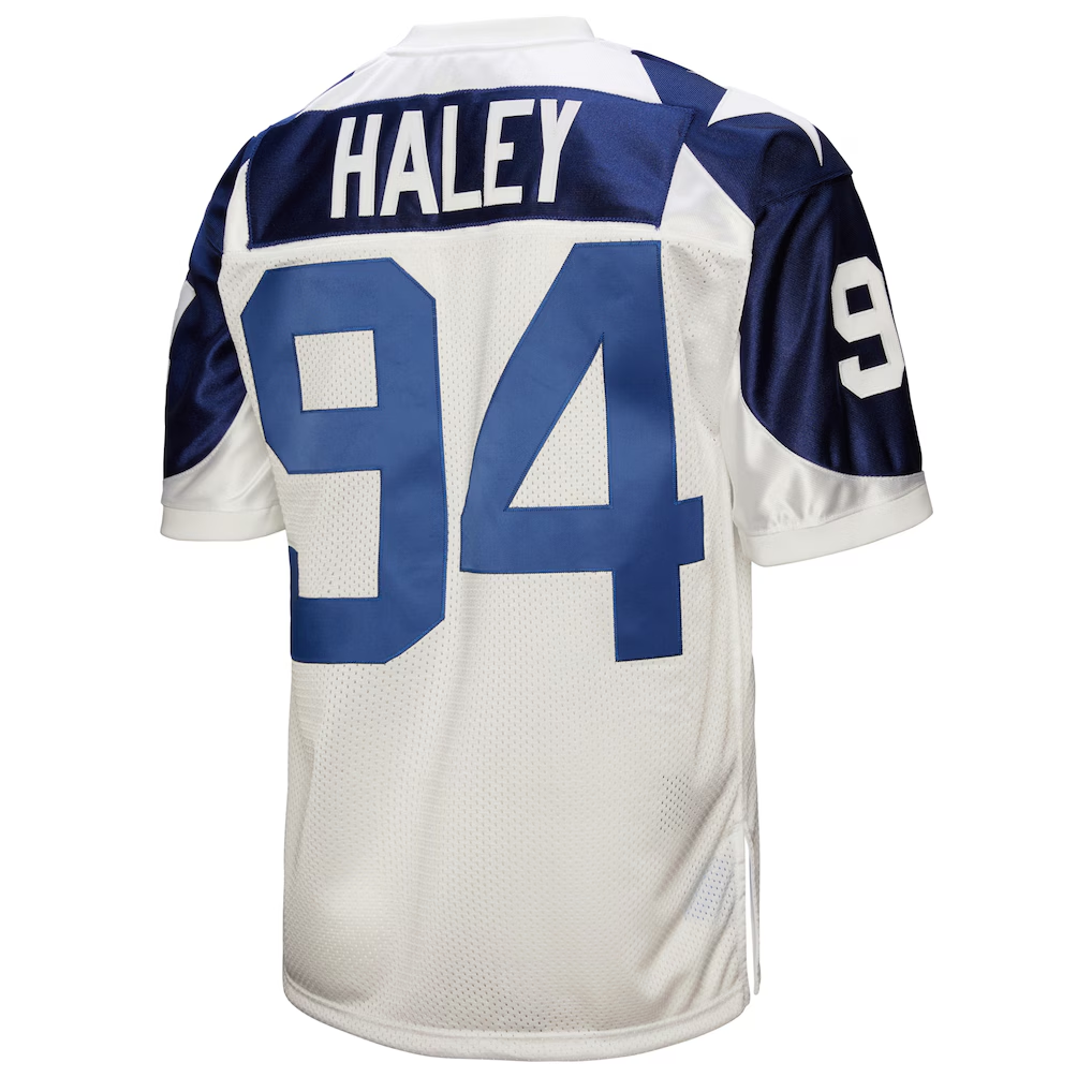 tocy D.Cowboys 1994 #94 Charles Haley Mitchell & Ness White Authentic Throwback Retired Player Stitched Puhic Jersey