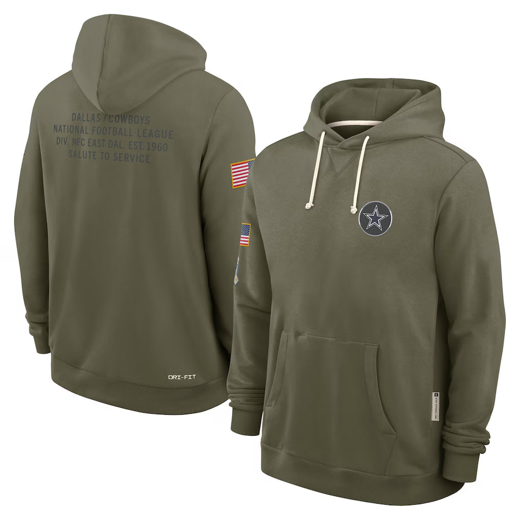 tocy D.Cowboys Olive Salute to Service Pullover Hoodies Limited Blank Player Stitched Jerseys
