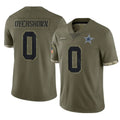 tocy D.Cowboys #0 DeMarvion Overshown Player Olive Salute to Service Limited Game Stitched Jerseys