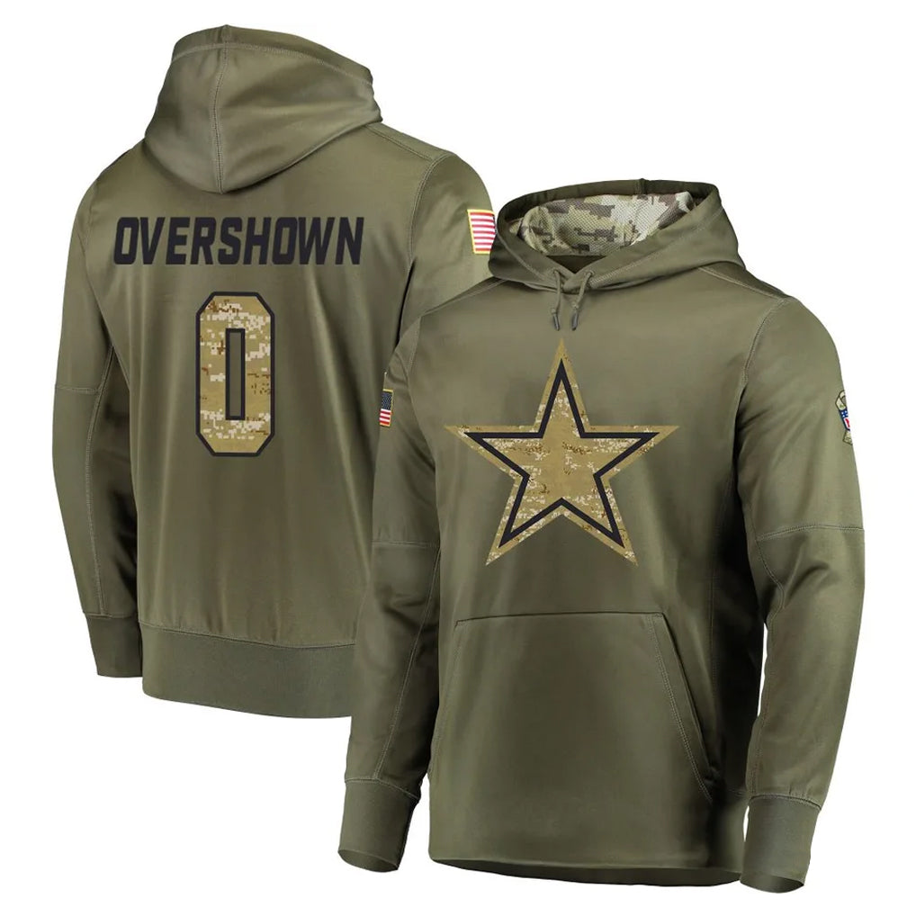 tocy D.Cowboys #0 DeMarvion Overshown Player Olive Salute to Service Pullover Hoodies Home Game Stitched Jerseys