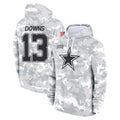tocy D.Cowboys #13 Caleb Downs Player Arctic Camo Salute to Service Hoodies Limited Game Stitched Jerseys