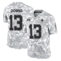 tocy D.Cowboys #13 Caleb Downs Player Arctic Camo Salute to Service Limited Home Game Stitched Jerseys