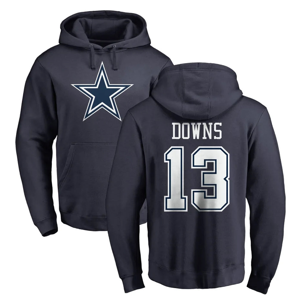 tocy D.Cowboys #13 Caleb Downs Player Navy Pullover Hoodies Limited Stitched Jerseys