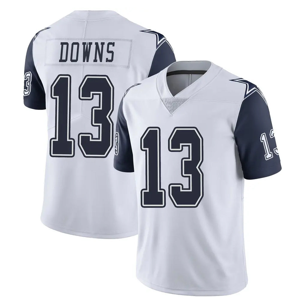 tocy D.Cowboys #13 Caleb Downs Player White-Navy Limited Color Rush Vapor Untouchable Home Game Stitched Jerseys