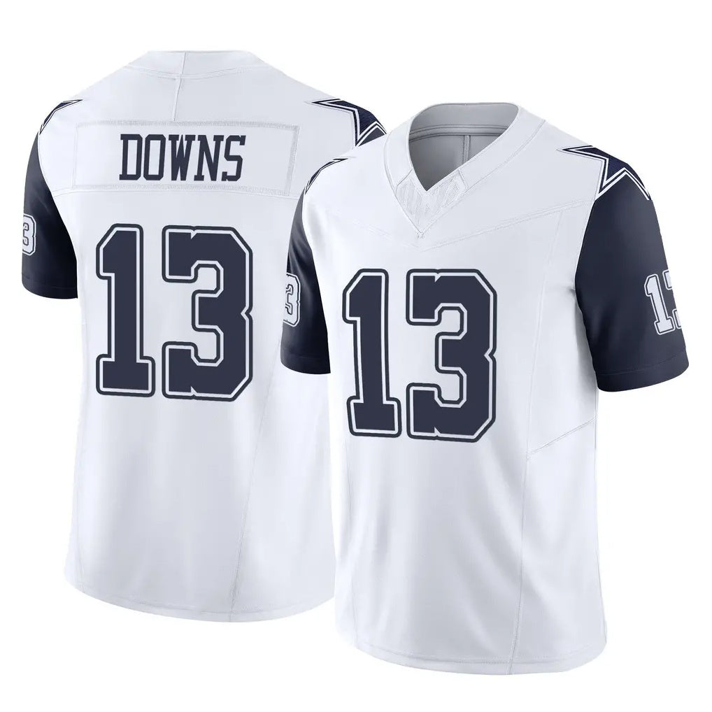 tocy D.Cowboys #13 Caleb Downs Player White-Navy Limited Vapor F.U.S.E. Home Game Stitched Jerseys
