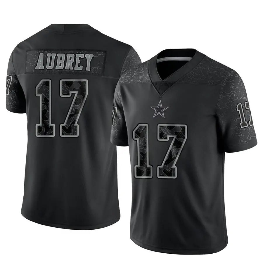 tocy D.Cowboys #17 Brandon Aubrey Player Black REFLECTIVE Limited Stitched Jerseys