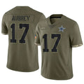tocy D.Cowboys #17 Brandon Aubrey Player Salute To Service Olive Stitched Jerseys