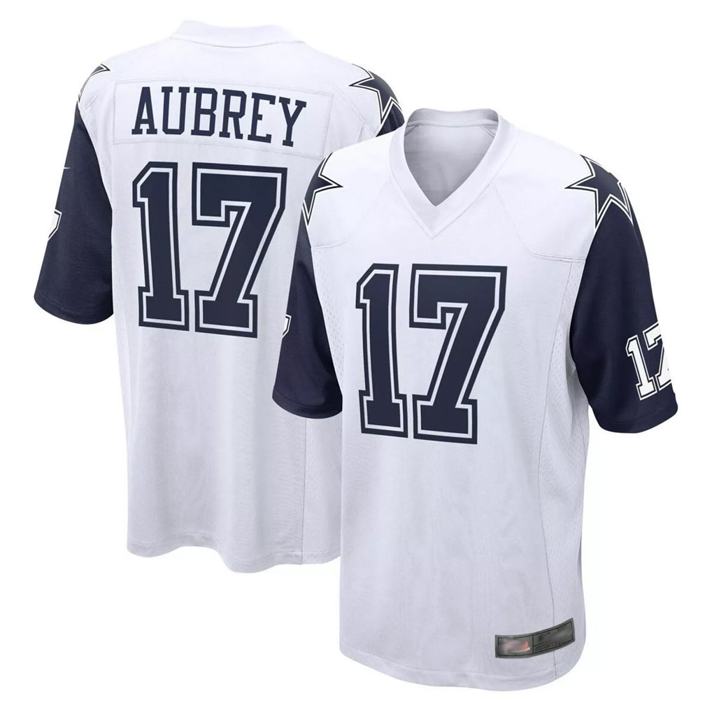 tocy D.Cowboys #17 Brandon Aubrey Player White-Navy Home Game Stitched Jerseys