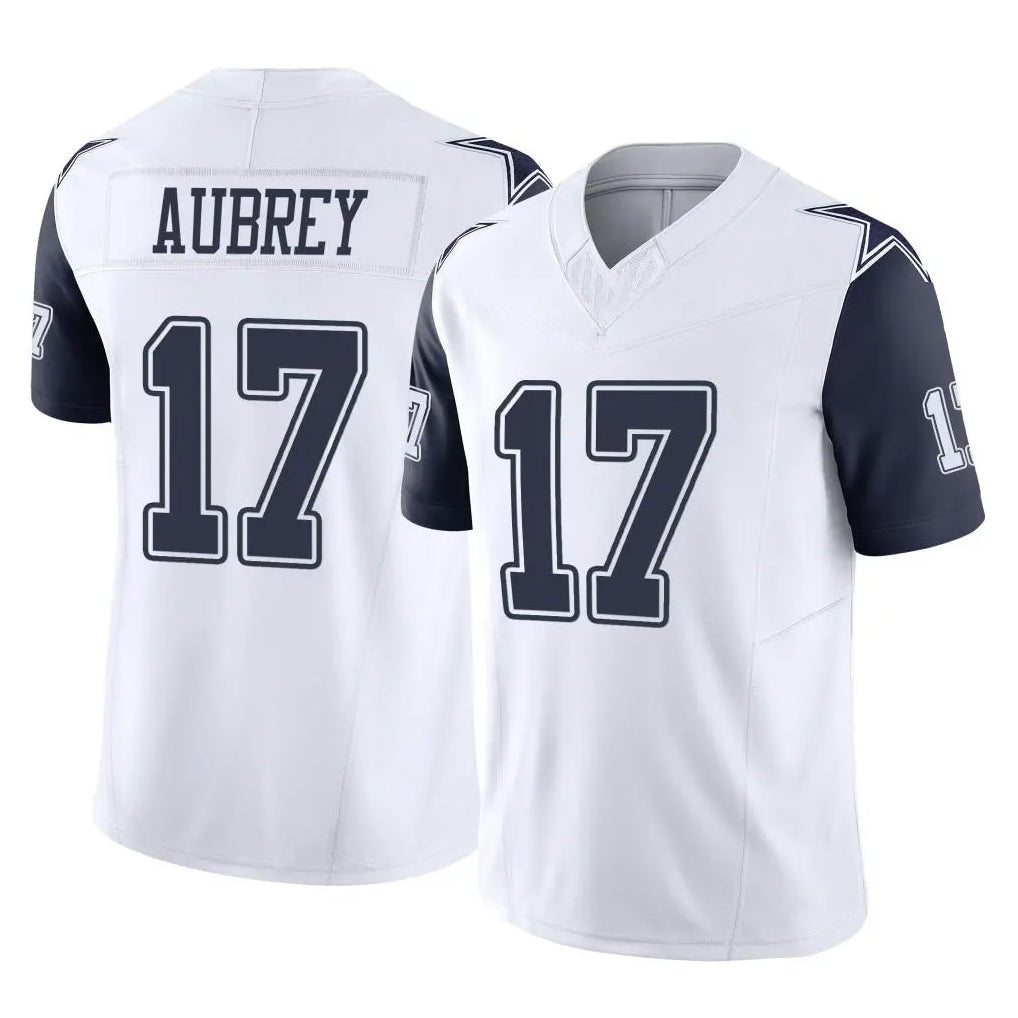 tocy D.Cowboys #17 Brandon Aubrey Player White-Navy Limited Vapor F.U.S.E. Home Game Stitched Jerseys