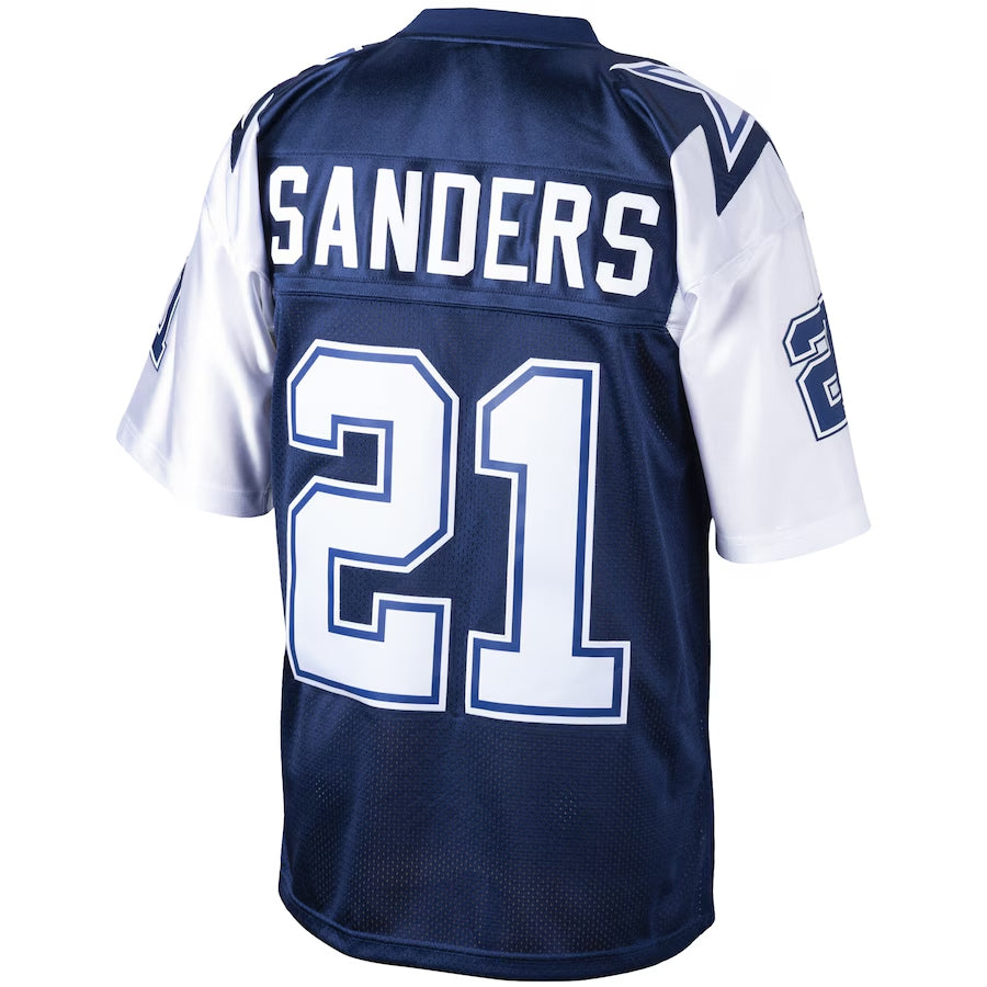 tocy D.Cowboys #21 Deion Sanders Mitchell & Ness Navy Big & Tall 1995 Retired Player Replica Stitched Jerseys