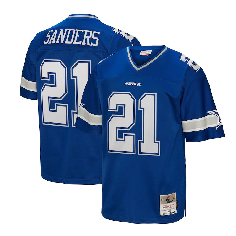 tocy D.Cowboys #21 Deion Sanders Mitchell & Ness Navy Big & Tall 1996 Retired Player Legacy Replica Stitched Jerseys