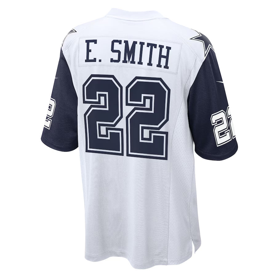 tocy D.Cowboys #22 Emmitt Smith Player White-Navy Home Game Stitched Jerseys