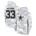 tocy D.Cowboys #33 Javonte Williams Player Arctic Camo Salute to Service Hoodies Limited Game Stitched Jerseys